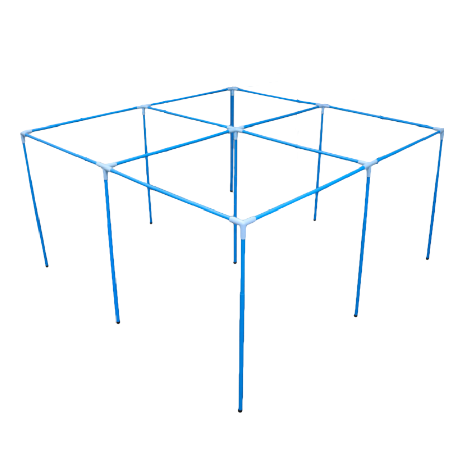 Blue 4 Square in the Air Deluxe Game on a white background. 