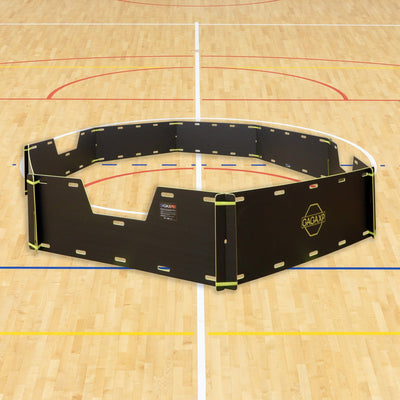 Black GagaXP gagaball pit in a gymnasium .